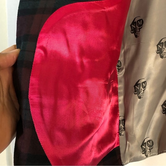 Noose & Monkey Ginsberg Plaid Double Breasted Waistcoat Vest Skull Print Back - Picture 6 of 16